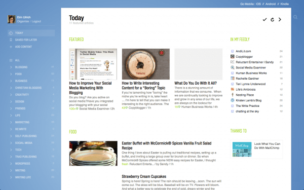 feedly title view - design by insight
